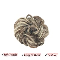 Cybelleza Hajkonty Scrunchie - 35g Hullámos Műhaj Gumival, Kontyhoz és Feltűzött Frizurákhoz - Barna és Szőke Színben 5