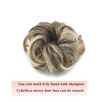 Cybelleza Hajkonty Scrunchie - 35g Hullámos Műhaj Gumival, Kontyhoz és Feltűzött Frizurákhoz - Barna és Szőke Színben 4