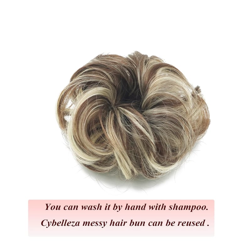 Cybelleza Hajkonty Scrunchie - 35g Hullámos Műhaj Gumival, Kontyhoz és Feltűzött Frizurákhoz - Barna és Szőke Színben