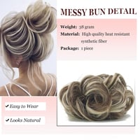 Cybelleza Hajkonty Scrunchie - 35g Hullámos Műhaj Gumival, Kontyhoz és Feltűzött Frizurákhoz - Barna és Szőke Színben 2