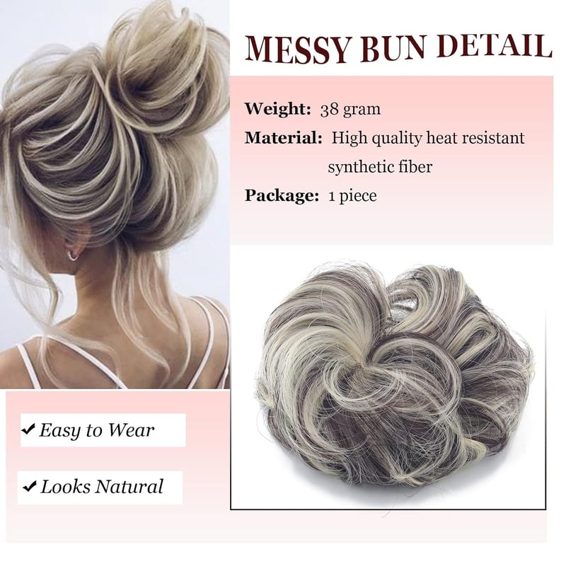 Cybelleza Hajkonty Scrunchie - 35g Hullámos Műhaj Gumival, Kontyhoz és Feltűzött Frizurákhoz, Sötétbarna és Szőke Színben