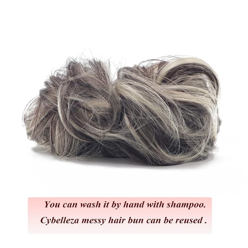 Cybelleza Hajkonty Scrunchie - 35g Hullámos Műhaj Gumival, Kontyhoz és Feltűzött Frizurákhoz, Sötétbarna és Szőke Színben