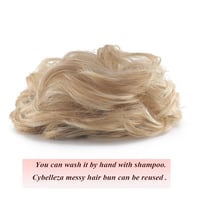 Cybelleza Hajkonty Scrunchie - Hullámos Műhaj Lófarok 35g Hamvas Barna & Szőke - Kontyrakó Hajgumi Feltűzött Frizurákhoz 4