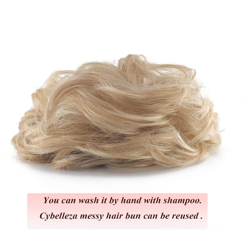 Cybelleza Hajkonty Scrunchie - Hullámos Műhaj Lófarok 35g Hamvas Barna & Szőke - Kontyrakó Hajgumi Feltűzött Frizurákhoz