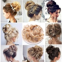 Cybelleza Hajkonty Scrunchie - 35g Hullámos Műhaj Gumival, Kontyhoz és Feltűzött Frizurákhoz - Barna és Szőke Színben 7