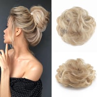 Cybelleza Hajkonty Scrunchie - Hullámos Műhaj Lófarok 35g Hamvas Barna & Szőke - Kontyrakó Hajgumi Feltűzött Frizurákhoz 1