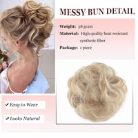 Cybelleza Hajkonty Scrunchie - Hullámos Műhaj Lófarok 35g Hamvas Barna & Szőke - Kontyrakó Hajgumi Feltűzött Frizurákhoz 2