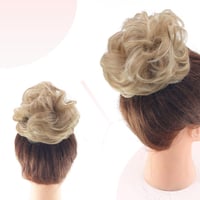 Cybelleza Hajkonty Scrunchie - Hullámos Műhaj Lófarok 35g Hamvas Barna & Szőke - Kontyrakó Hajgumi Feltűzött Frizurákhoz 5