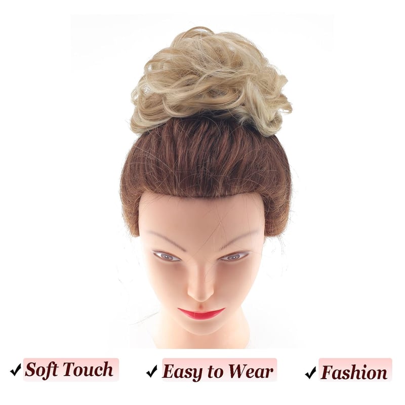 Cybelleza Hajkonty Scrunchie - Hullámos Műhaj Lófarok 35g Hamvas Barna & Szőke - Kontyrakó Hajgumi Feltűzött Frizurákhoz
