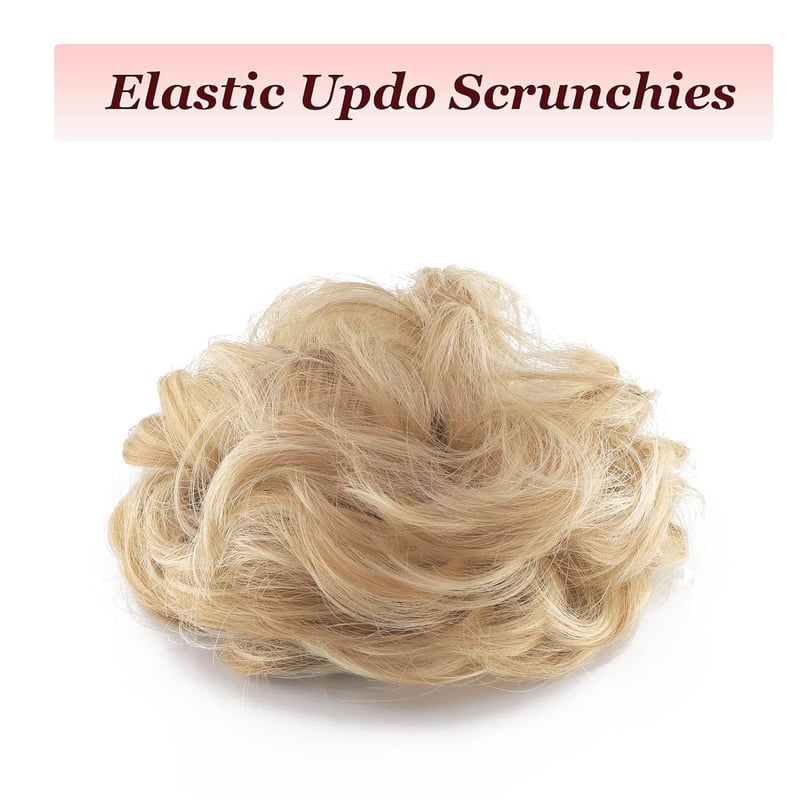Cybelleza Hajkonty Scrunchie - Hullámos Műhaj Lófarok 35g Hamvas Barna & Szőke - Kontyrakó Hajgumi Feltűzött Frizurákhoz