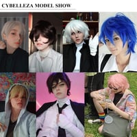 Cybelleza Sötétbarna Rövid Anime Paróka - Egyenes és Hullámos Cosplay Műhaj Férfiaknak és Nőknek, Farsangi Jelmezhez, Sapkával 3