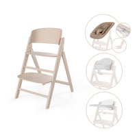 Cybex Gold Click & Fold 4-v-1 rastúca stolička na kŕmenie, set – od novorodenca do 99 rokov, Light Natural, buk/bavlna 2