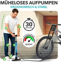 CYCLEHERO Kerékpár Pumpa Nyomásmérővel - Összes Szelep Típushoz 6