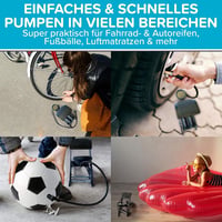CYCLEHERO Lábpumpa Dupla Hengerrel és Nyomásmérővel - Univerzális Kerékpár és Autó Légpumpa Fekete 6