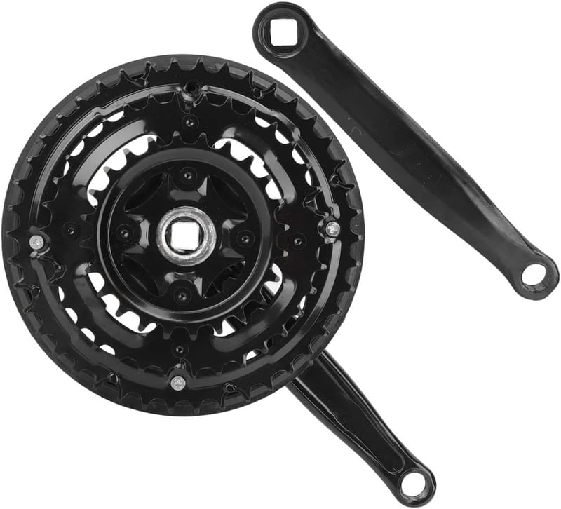 Angrenaj pedalier cyclingcolors cu trei foi 24-34-42 dinți, brațe 170 mm, pentru bicicletă MTB, negru, universal