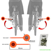 cyclingcolors Plastová dištančná vložka na bicykel s oranžovou prednou a zadnou odrazkou 2