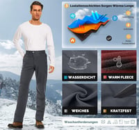 Cycorld férfi téli túranadrág vízálló fleece bélelt softshell sínadrág 3