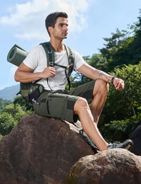 Pantaloni scurți de drumeție pentru bărbați Cycorld, verzi, mărimea XXL, 6 buzunare, respirabili, cu uscare rapidă, ușori, pentru ciclism MTB, tip cargo bermude, trekking 4