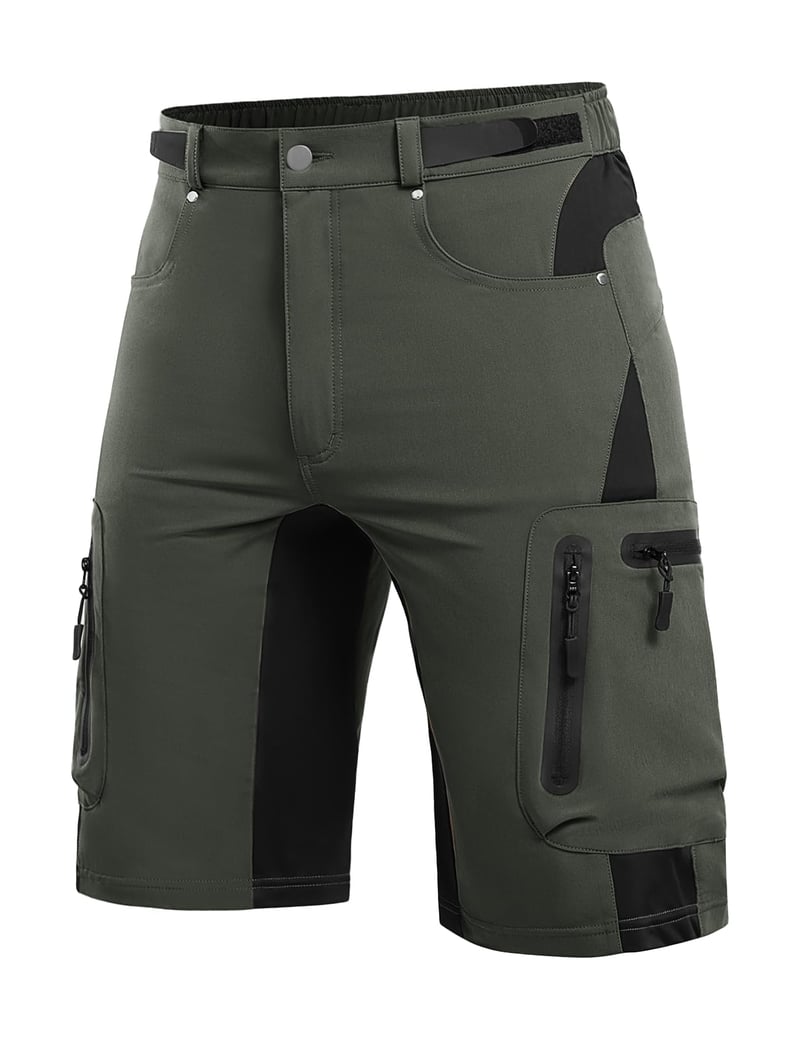 Pantaloni scurți de drumeție pentru bărbați Cycorld, verzi, mărimea XXL, 6 buzunare, respirabili, cu uscare rapidă, ușori, pentru ciclism MTB, tip cargo bermude, trekking