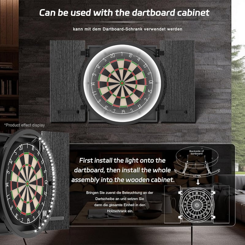 CyeeLife 360° LED dartlámpa acél dartboardhoz, fekete