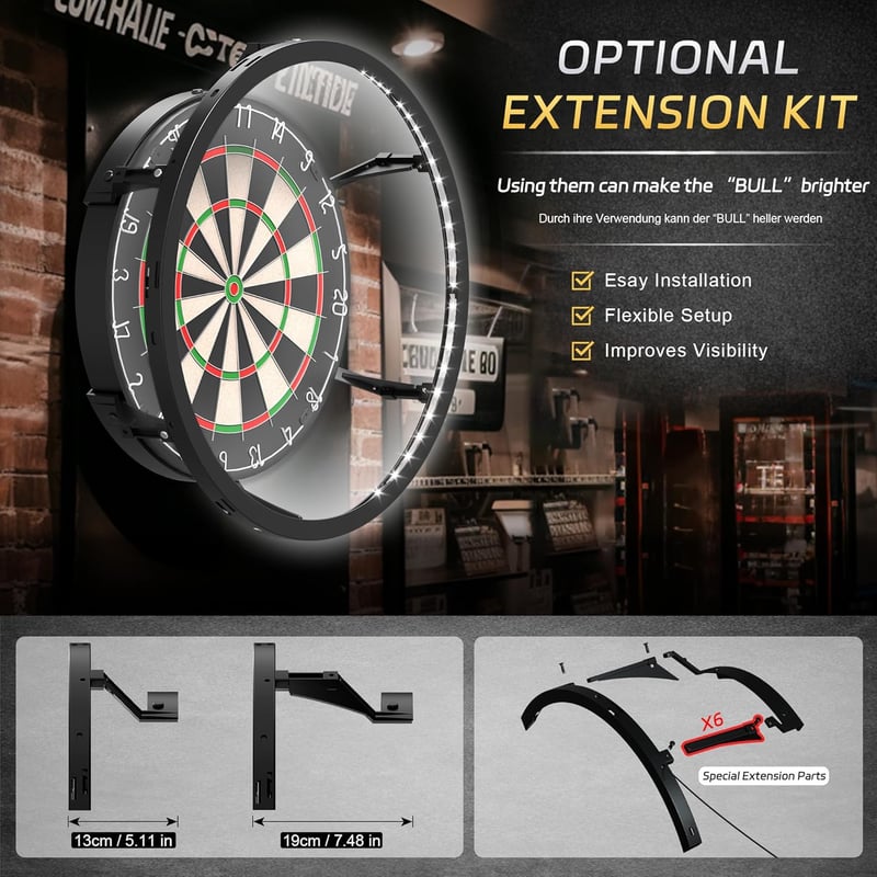 CyeeLife 360° LED dartlámpa acél dartboardhoz, fekete