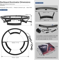 CyeeLife 360° LED dartlámpa acél dartboardhoz, fekete 5