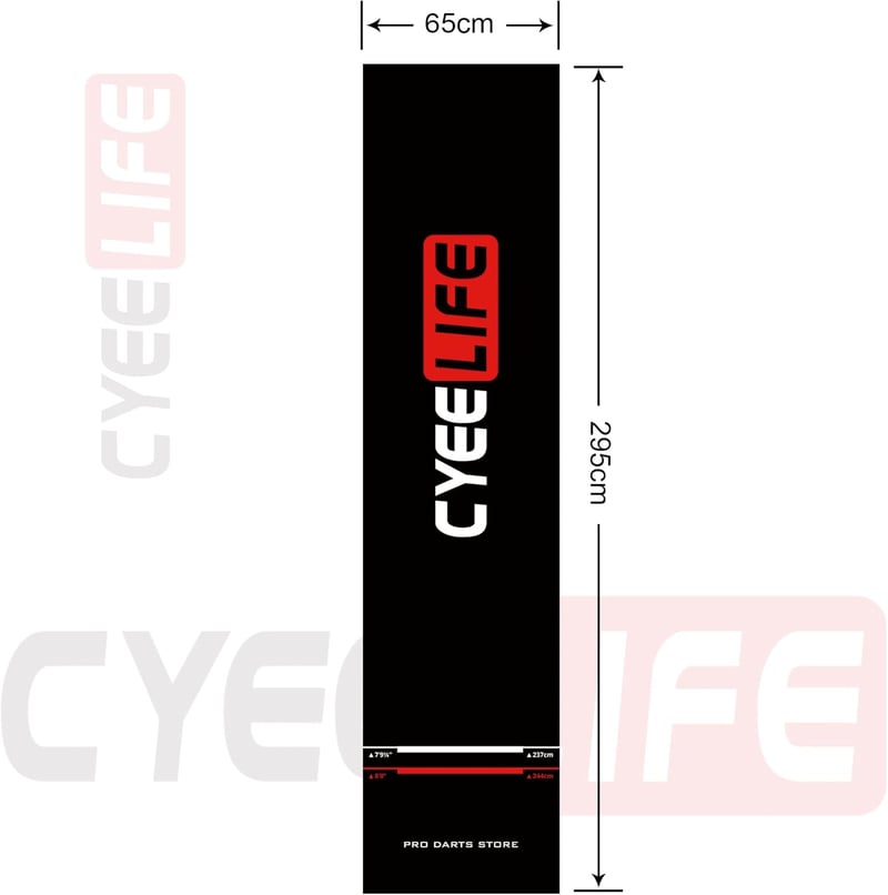 CyeeLife Dartszőnyeg Hordtáskával 65x295cm Acél és Puha Dartnyílakhoz - ZD05K