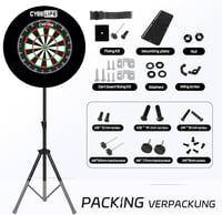 CyeeLife Profi Dartboard Állvány, Mobil Darts Tartó Klasszikus és Elektronikus Táblákhoz - Black, Width: 101 cm, Height: 49.7 cm 4