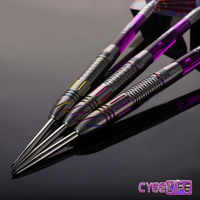 CyeeLife Tungsten Dartpipa 23g Profi Acél Nyilak 3 Szárral 9 Tollal - Purple