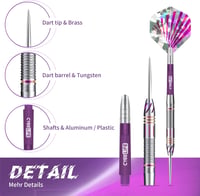 CyeeLife Tungsten Dartpipa 23g Profi Acél Nyilak 3 Szárral 9 Tollal - Purple 4