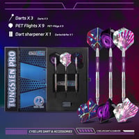 CyeeLife Tungsten Dartpipa 23g Profi Acél Nyilak 3 Szárral 9 Tollal - Purple 7