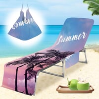 Cyiecw Terry Cloth Napozóágy Védőhuzat 75x210cm Zsebekkel Mikroszálas Strandtörölköző 1