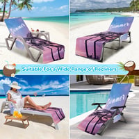 Cyiecw Terry Cloth Napozóágy Védőhuzat 75x210cm Zsebekkel Mikroszálas Strandtörölköző 5