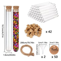 CYIOU 42 db Kémcsövek Dugóval 14ml + Kraft Címkék + Jutakötél Esküvő Virág Fürdősó Dekoráció 2