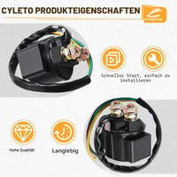 Cyleto Relé štartéra Magnetický spínač pre GY6 4-taktný motor 50cc 150cc 200cc 250cc ATV Dirt Bike Skúter Go Kart Quad Pit Bike Moped Roketa SSR 4