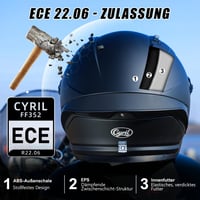 Cyril Integralna moto kaciga za odrasle ECE 22.06 sa zatamnjenim i prozirnim vizirom za muškarce i žene 3