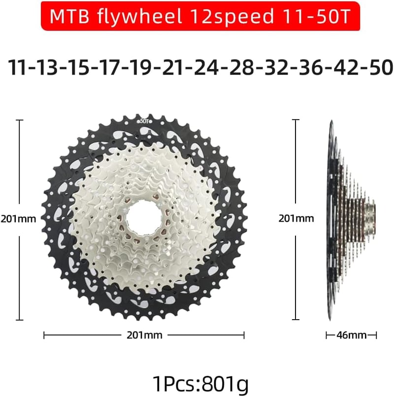 CYSKY 12 sebességes kerékpár kazetta 11-50T 11-52T Shimano Sram kompatibilis