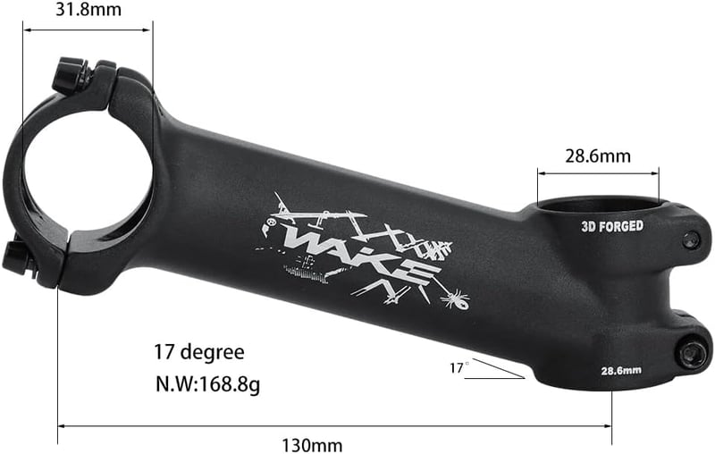 CYSKY kerékpár kormányszár 31.8mm 17° MTB rövid szár 60-130mm