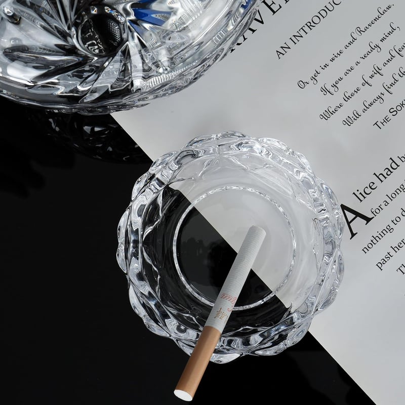 Cystone 2db Üveg Hamutál Cigaretta Szivar Dekoratív Vastag Kristály