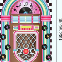 CZAYEFNH Casino ukrasni banner - Dekoracija od vinil ploča u Elvis stilu za rockabilly zabave iz 50-ih - Jukebox banner za partyje i događanja 2