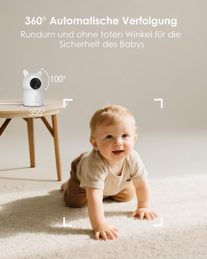 CZEview 2.5K Baby Monitor 5.5" HD Kijelzővel, Éjjellátóval és WiFi App