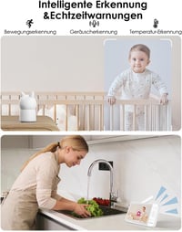CZEview 2.5K Baby Monitor 5.5" HD Kijelzővel, Éjjellátóval és WiFi App 5