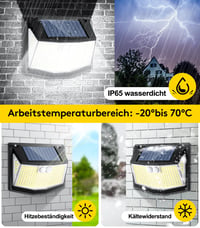 Lampă solară de exterior CZHHMART cu senzor de mișcare – Reflector solar cu 248 LED-uri pentru grădină, terasă, intrare 4
