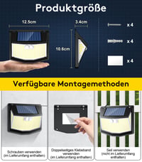 Lampă solară de exterior CZHHMART cu senzor de mișcare – Reflector solar cu 248 LED-uri pentru grădină, terasă, intrare 5
