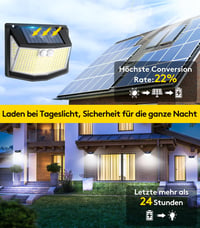 Lampă solară de exterior CZHHMART cu senzor de mișcare – Reflector solar cu 248 LED-uri pentru grădină, terasă, intrare 2