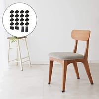 CZlinOduMMX Ochranné krytky na nohy stoličky 24 ks, oválne plastové protišmykové podložky na ochranu podlahy pre nábytkové nohy a stoly 40x20 mm, čierne 3