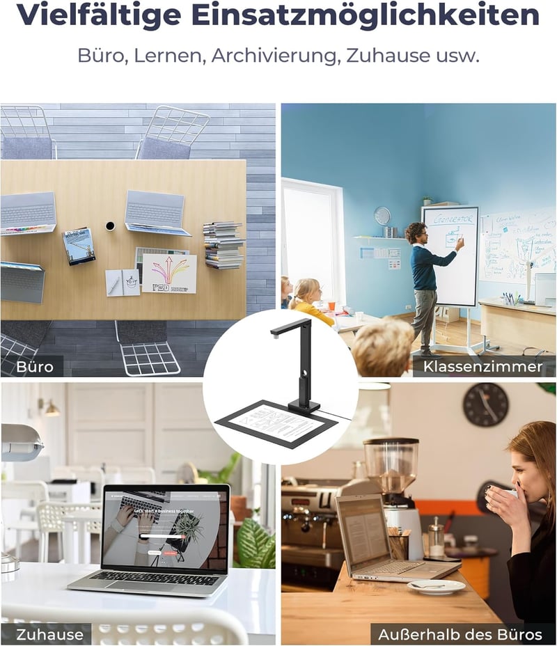 CZUR Lens800 8MP USB dokumentumkamera A4 szkenner tanításhoz