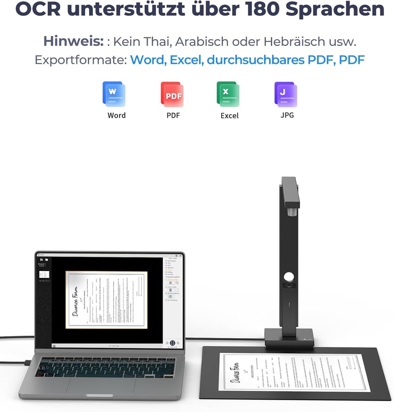 CZUR Lens Pro 12MP dokumentumszkenner OCR funkcióval, A4 szkenner Mac Windows