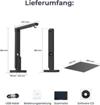 CZUR Lens Pro 12MP dokumentumszkenner OCR funkcióval, A4 szkenner Mac Windows 9