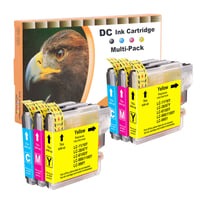 6 ks kompatibilných atramentových kaziet D&C pre Brother LC-980/1100 MFC-6890CDW MFC-790CW MFC-795CW MFC-990CW MFC-J615W DCP-185C DCP-383C DCP-385C DCP-387C DCP-395CN DCP-585CW 1